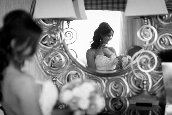 Happy bride at Ann Arbor Marriott Hotel