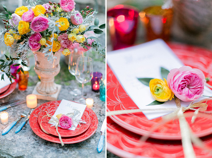 Miami Wedding Inspiration colorful table decor 